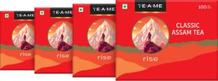 TE-A-ME Classic Assam Black Tea, 2g of Premium Assam Tea (Pack of 4) Unflavoured Black Tea Bags Box