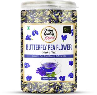 Online Quality Store Organic Butterfly Pea Flower Tea-100g | 100 % Natural Herbal Tea | Blue Pea Tea Herbal Tea Mason Jar