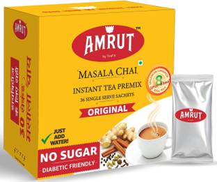 Amrut Masala Instant Tea Premix - No Sugar | Instant Desi Masala Chai | Just Add Water Spices Masala Tea Box