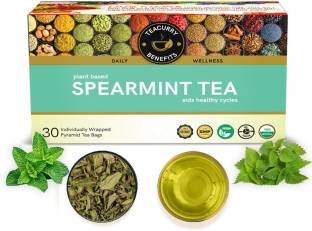 TEACURRY Spearmint Leaf Tea - 30 Tea Bags | Helps in Hormone Imbalances Assorted Herbal Tea Bags Pouch