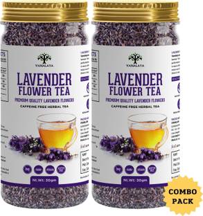 Vanalaya Lavender Flower Tea, Premium Herbal Tea For Stress Relief, Glowing Skin Lavender Herbal Tea Plastic Bottle
