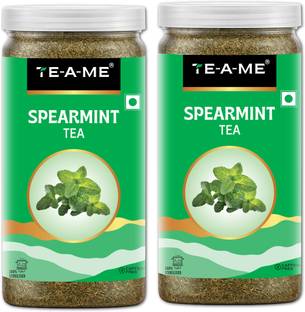 TE-A-ME Spearmint Loose Tea - 100g (Pack of 2) | Spearmint Leaves | PCOS, PCOD Support | Herbal Tea Plastic Bottle