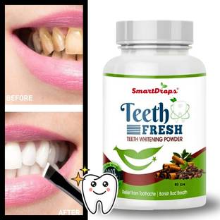 smartdrops Teeth Whitening Powder for Stain & Yellow Teeth Removal Teeth Whitening Teeth Whitening Kit