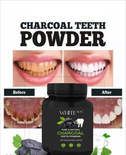 white bon Activated Charcoal Teeth Cleansing Powder Yellow Teeth Removal