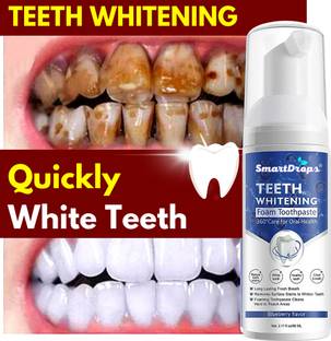 smartdrops 2 in 1 Teeth Whitening Mousse Foam To Deeply Cleaning Gums, Stain Removal Toothpaste