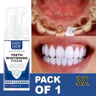 Barbers Crew Teeth Whitening Foam To Removes Bad Breath Fights Germs For Men & Women- Teeth Whitening liquid