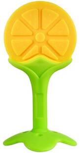 YourTot Fruit Shaped Silicone BPA-Free Baby Teether (6 to 12 Months) (Pack of 1) Orange Teether