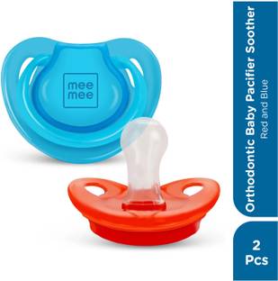 MeeMee Pacifier Soft Silicone Nipple| BPA Free | Oral Stimulatory | Teether - Pack of 2 Soother