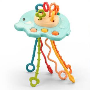 KIDOLOGY Pull String Toy For Babies Teething Strings Sensory Toys Baby Infants & Toddlers Teether