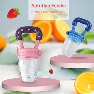 Spatlus Silicone Nipple Fresh Food Fruit Feeder Baby Feeding Nibbler with Handle Teether and Feeder