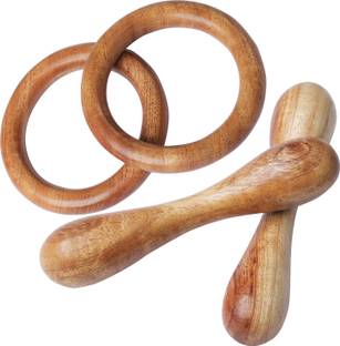 TINIGREEN Neem Wood Teethers for Baby Set of 4 | for 3 Months Baby |Two Ring Two Dumbbell Teether