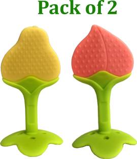 Ambiaim International Fruit Shape Silicone Teethers Soft Stick Chews Nibbler for Baby Dental Care Teether