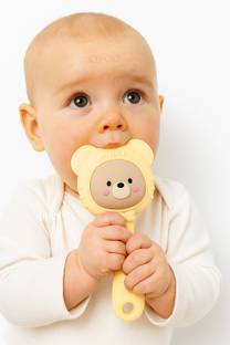 PIKIPOO BPA Free Silicone Baby Teether / Rattle Sound (Bear-Shaped 3–12 Months) Rattle