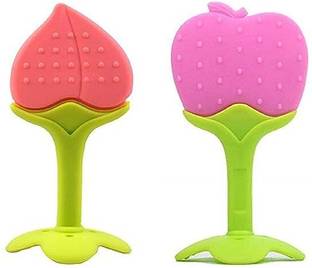 Chicbunny 2 PCS APPLE & PEACH SHAPE TEETHER Soother