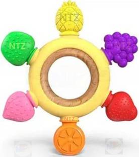 NTZ Baby Teething Toys Silicone Teethers BPA Free Silicone Rudder with Wooden Teether