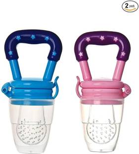 HoldStock Baby Fruit Feeder Pacifier 2 Pack-Fresh Food Feeder-Silicone Nipple Teething Toy Teether and Feeder