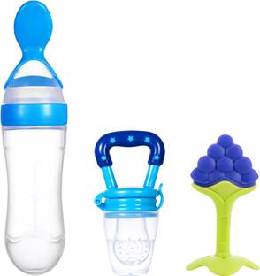 CATVIN Fruit Feed Nibbler Juicer, Baby Food Dispensing Spoon Bottle Teether and Feeder Teether and Feeder