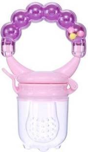 CHILD CHIC Baby's BPA-Free Silicone Nipple Food Nibbler for Fruit and Veggie with Rattle Handle Teether and Feeder Feeder