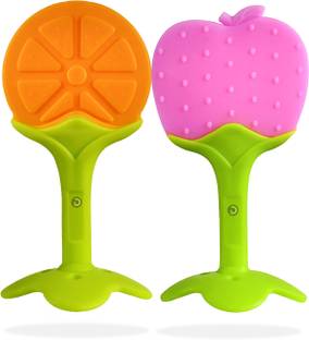 DaKos Fruits Shape Teethers for Baby, Baby Chew Toys & Mittens Teether