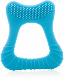 Beebaby Tooth Shape Soft Silicone Baby Teether with Bristles & Carry Case, BPA Free, 6M+ Teether