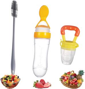 Wagwanfly Spoon and Food Feeder Theether with Cleaning Brush Teether and Feeder