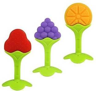 muphin trading company Baby Teething Teethers For Newborn Infant,Babies Shower Gift(Pack Of 3) Teether and Feeder