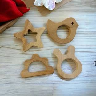 Aditya Creation Pack of 4 (Cloud ,Star,Bird+Cat) Teether and Feeder