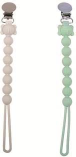 RUKAN Baby Pacifier ClipsHolder TeethingToy,4-48monthsToddler&ChildrenWhite-Green2pcs Teether