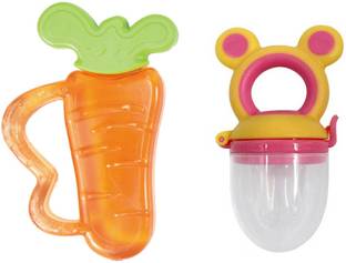 TINNY TOTS Baby Water Filled Teething Toy With Fruit Feeder Oral Dental Care Teether