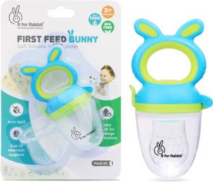 R for Rabbit First Feed Bunny Shaped Fruit and Food Feeder Nibbler for Baby Teether and Feeder