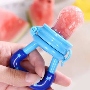 HurryShoppy Baby Fruit Nipple Teether pack of 1 Feeder (Multicolor) Feeder
