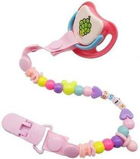 MOMSCAPE Silicone Nipple Pacifier with Safety Chain Cap Cartoon Design Soother BPA Free Soother