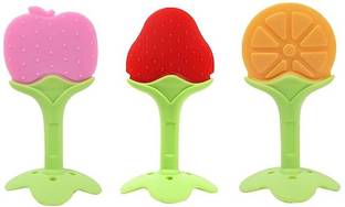 Roforuf Silicon Fruit Shape Baby Teether/Silicone Dental Care (pack of 3) Teether