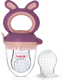 LuvLap Bunny Silicone Food/Fruit Nibbler with Extra Mesh, Soft Pacifier & feeder Feeder