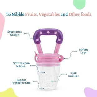 SIPRO : Silicone Food/Fruit Nibbler, Soft Pacifier & Feeder (Joystar Pink) Feeder