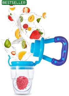 DIVYA MART Slicon Food /Fruit Nabbler With Extra Mesh, Soft Pacifier Feeder (Pink) Teether and Feeder