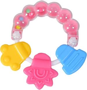TINISHKA Baby Products Silicon Textured Teether Rattle Toy for Babies pack of 1 Teether and Feeder