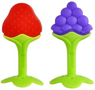 Vadhavan Silicone Fruit Baby Teethers for Babies 0-6 Months 6-12 Months (Pack of 2) Teether and Feeder