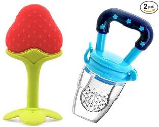 Chicbunny 1 TEETHER & 1 FRUIT FEEDER Teether and Feeder