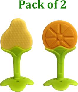 Ambiaim International Fruit Shape Silicone Teethers Soft Stick Chews Nibbler for Baby Dental Care Teether