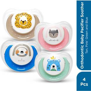 MeeMee Pacifier Soft Silicone Nipple| BPA Free | Oral Stimulatory | Teether - Pack of 4 Soother