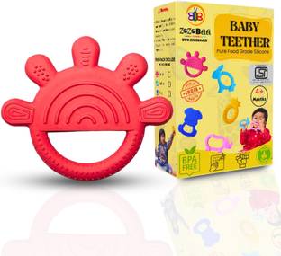 Zozobaa Finger Shape Silicone Teether For Baby, Soothing & Smooth Edge Teething Toys Teether