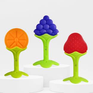 DaKos Fruits Shape Teethers for Baby, Baby Chew Toys & Mittens Teether