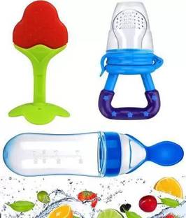 AuraGreen Silicon Baby Teethers & Milk Bottle For Baby with Storage Box, BPA-Free Teether Teether