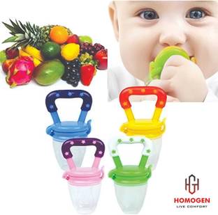 Homogen Silicone Baby Fruit Feeder Pacifier with Nipple Teether (Pack of 2) Feeder