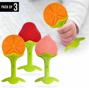 REYANSH KIFAYATI STORE Fruits Shape Teethers for Baby, Baby Chew Toys & Mittens Teether