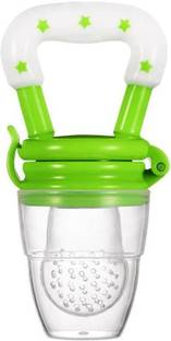 CROSAL Premium Silicone Fruits Nibbler (Pink) and One Bib(Apron) for kids Soother