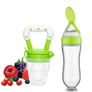 Mastiphotons Baby Bottle Toddler Silicone Squeeze Feeding Spoon Milk And Fruit Teether and Feeder