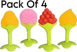 DIVYA MART 4 Pc Silicon,Soft And BPA Free Baby Teether