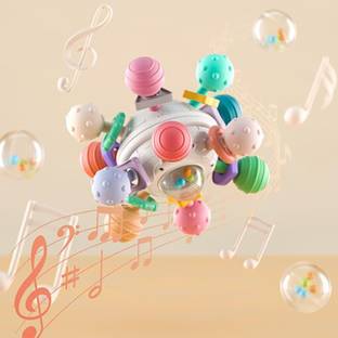 StarAndDaisy Soft Teeth Rattle Ball Toys, Classic Rattle and Teether Grasping Activity Teether